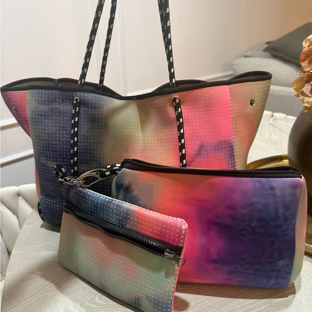 Colorful Gradient Tote Bag Set